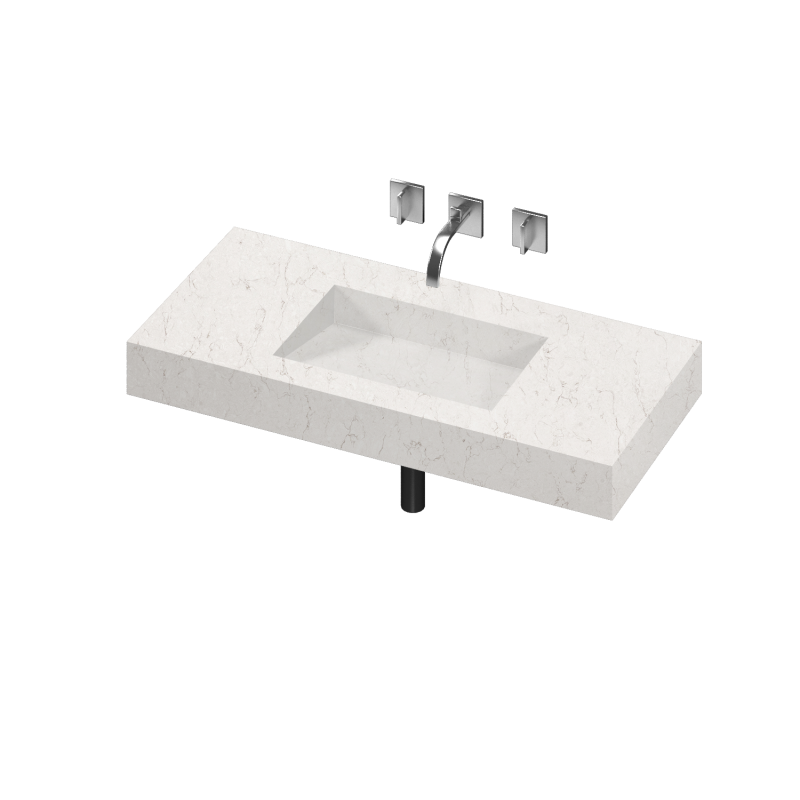 ARMONY 1 SINGLE BOWL ONE PIECE VANITY SINK SNOWY IBIZA COLOR