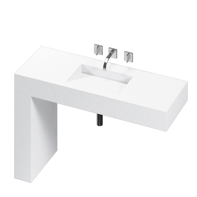 BALANCE 1 SINGLE BOWL ONE PIECE VANITY SINK BLANCO ZEUS COLOR