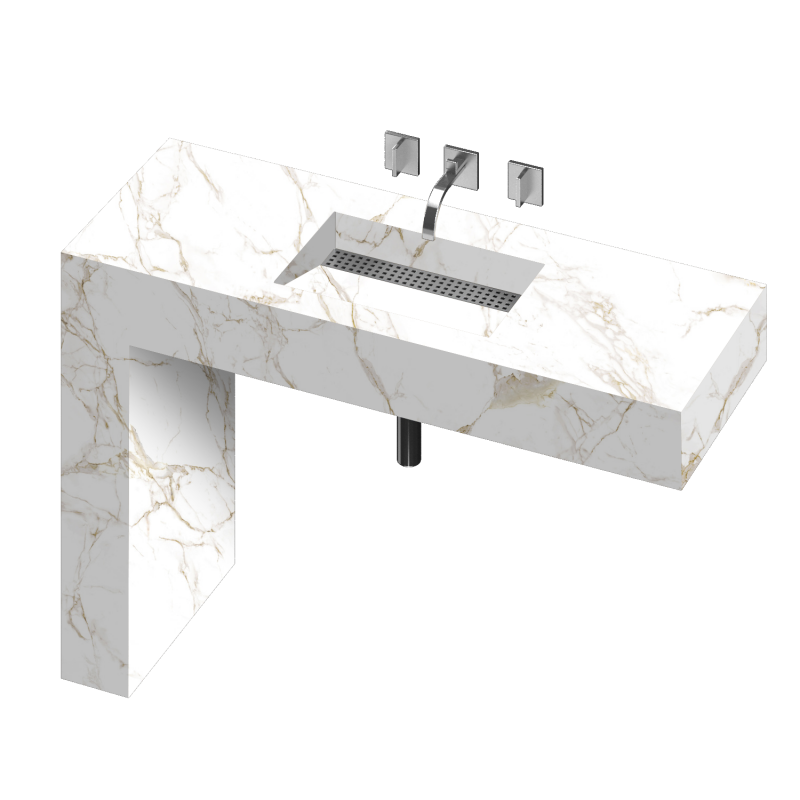 EQUILIBRIUM 1 SINGLE BOWL ONE PIECE VANITY SINK ENTZO COLOR