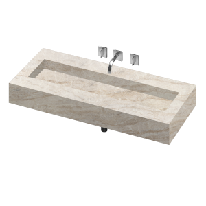 SILENCE 1200 DOUBLE BOWL ONE PIECE VANITY SINK ARGA COLOR