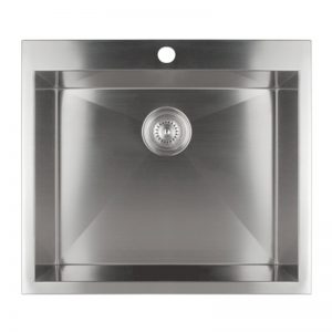 SINGLE BOWL KITCHEN SINK WITH SQUARE CORNERS