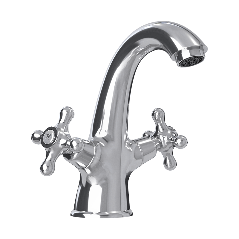 Washbasin faucet with cross handles cc color