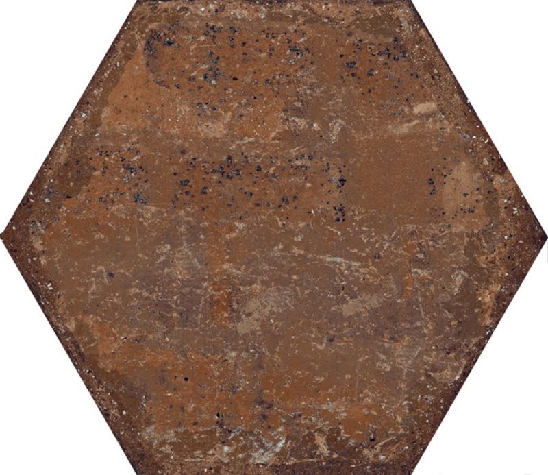 Bricklane Hexagon 8x10 Red Glazed Porcelain Non-rectified