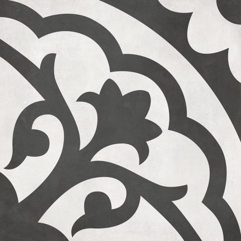 Form 8x8 Deco Lotus Glazed Porcelain Matte Monochrome