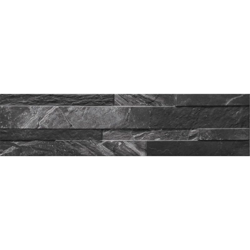 Gioia 3D 6x24 Nero Glazed Porcelain