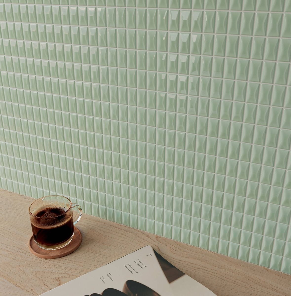 3D Bars 5"x10" Jade Bevel Gloss — Ames Tile