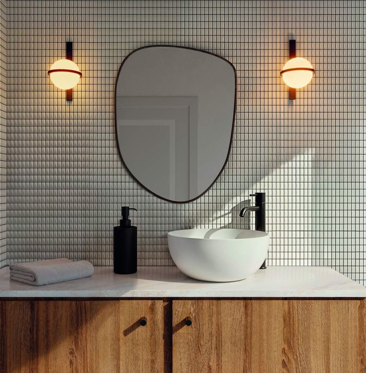 3D Bars 5"x10" Quartz Bevel Matte — Ames Tile