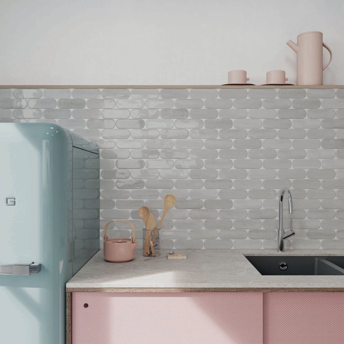 Calema 2"x6" Cloud Gloss Oval — Ames Tile