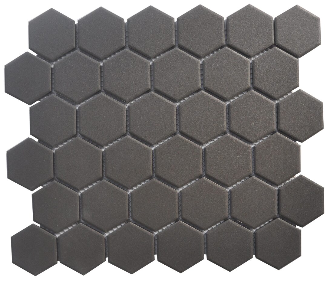 Mosaic Eclipse Black Unglazed Hexagon — Julian Tile
