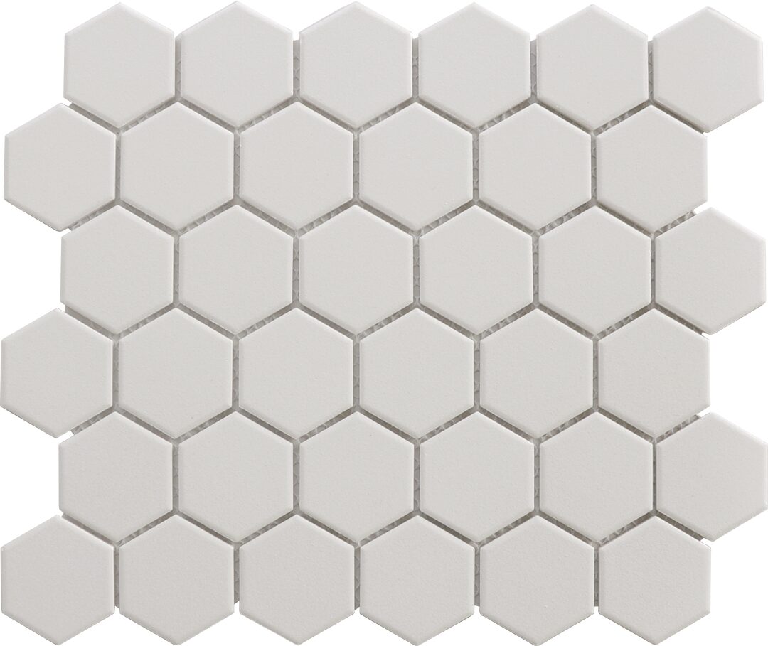 Mosaic Eclipse White Unglazed Hexagon — Julian Tile