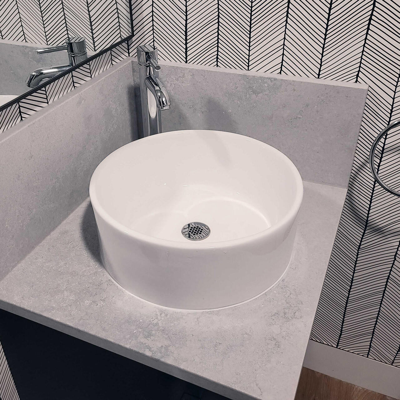 KASU DT Ceramic Bathroom Sink — Pearl