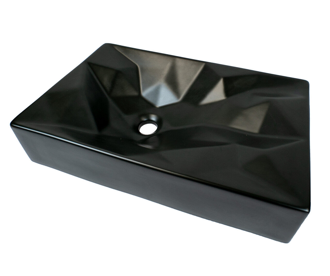 CHRONOS Matte Black Vessel Sink — Pearl