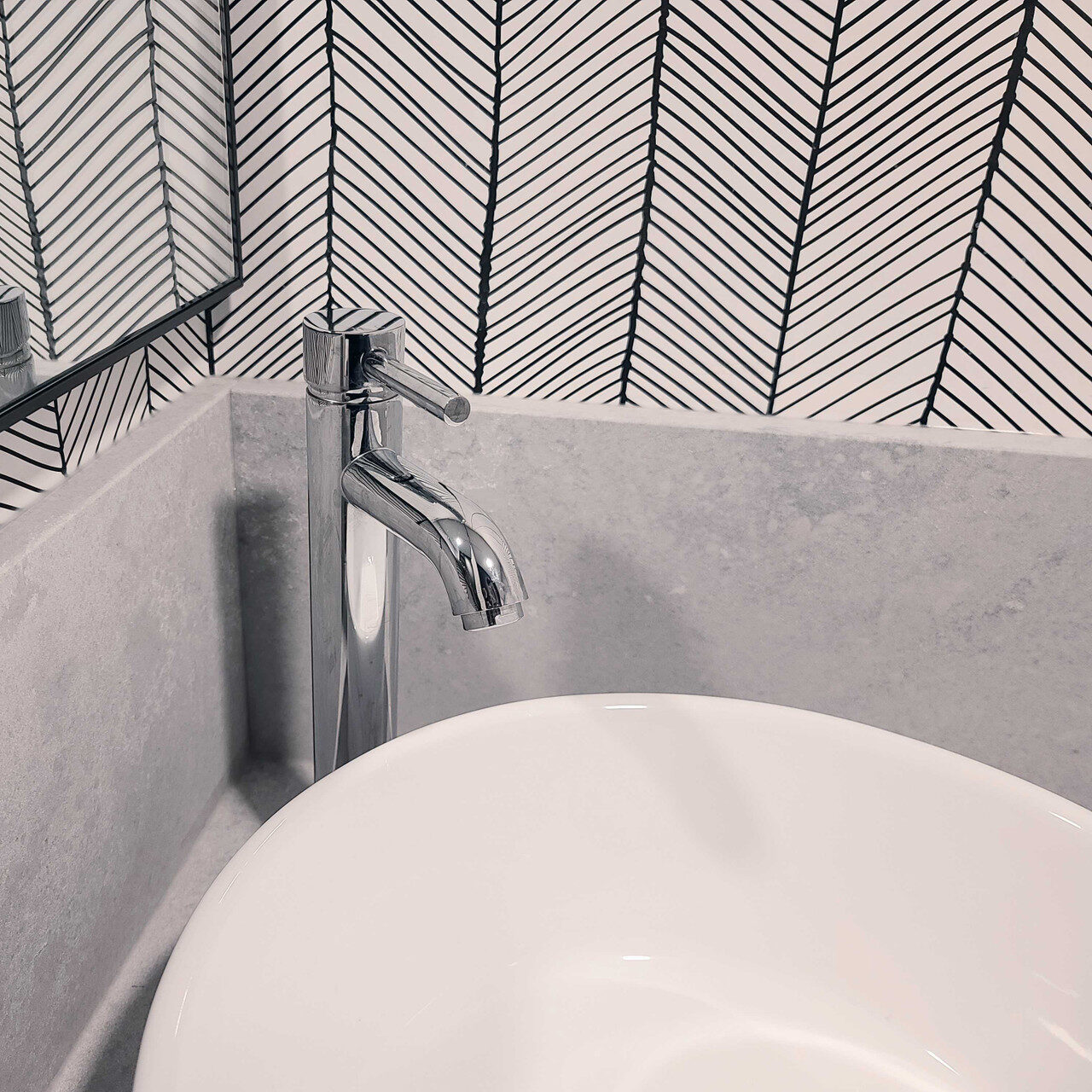 FRANKLIN - H Chrome Bathroom Faucet - Overflow - FINAL SALE — Pearl