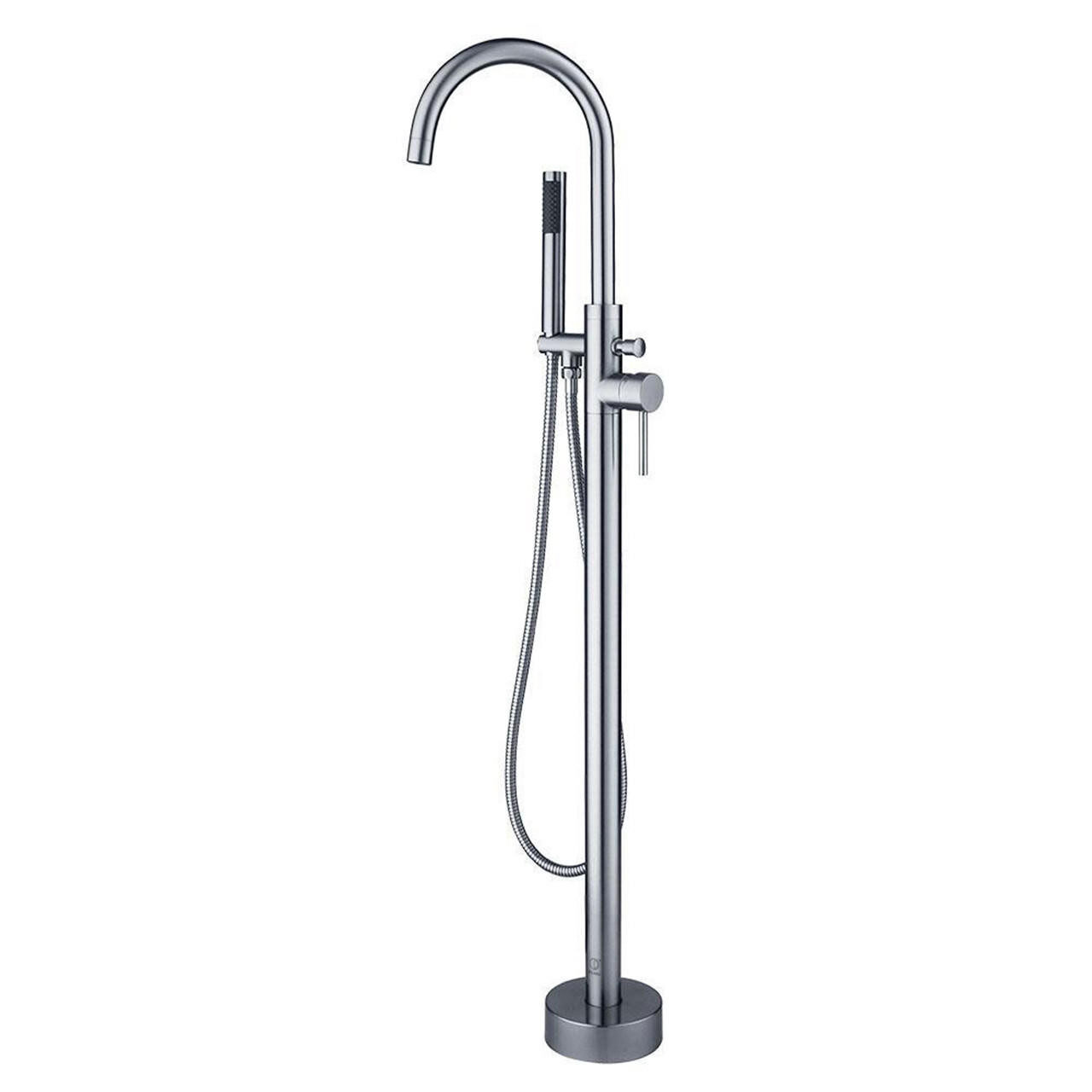 MARIE Chrome Free-standing Roman Tub Filler Faucet — Pearl
