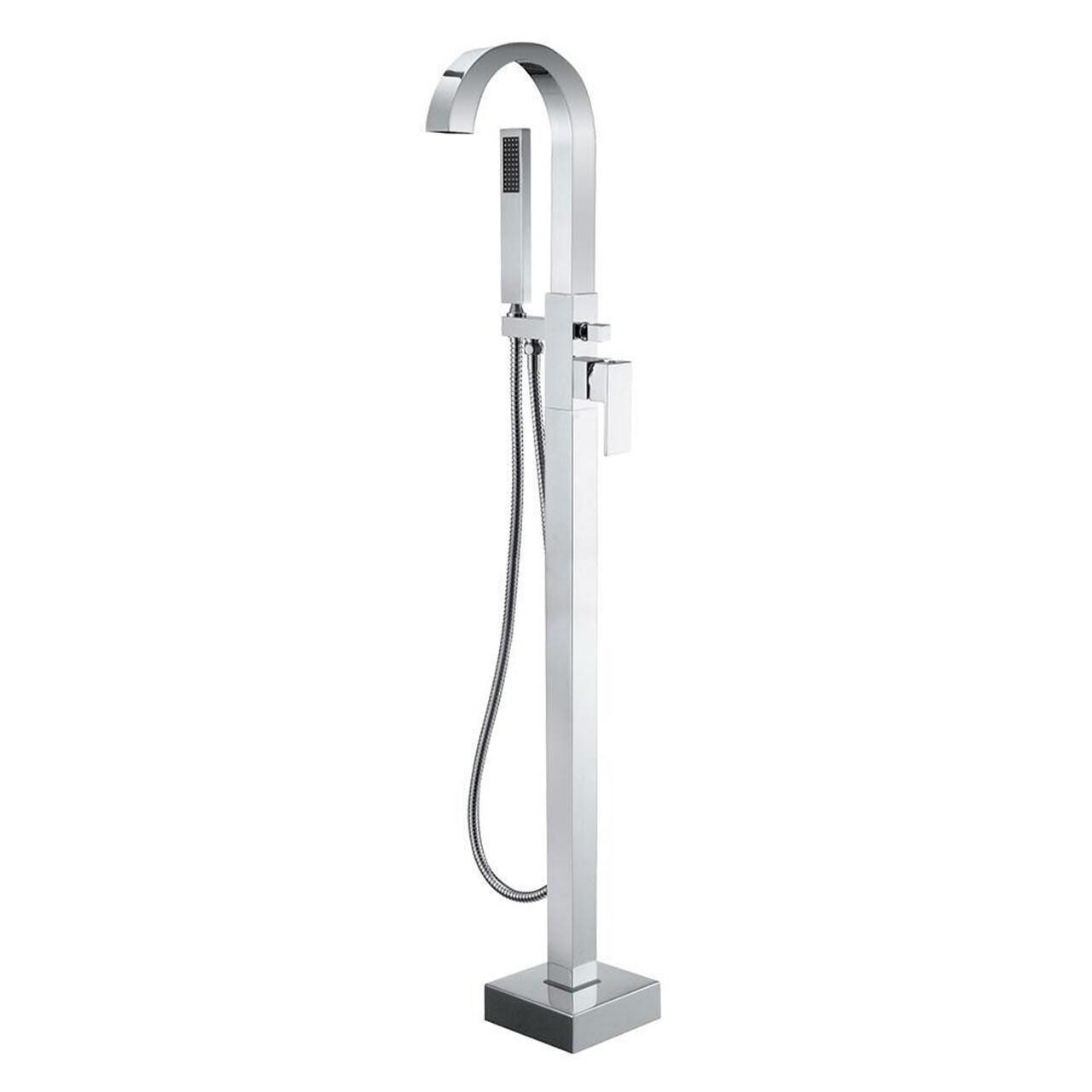 ELENA Chrome Free-standing Roman Tub Filler Faucet — Pearl