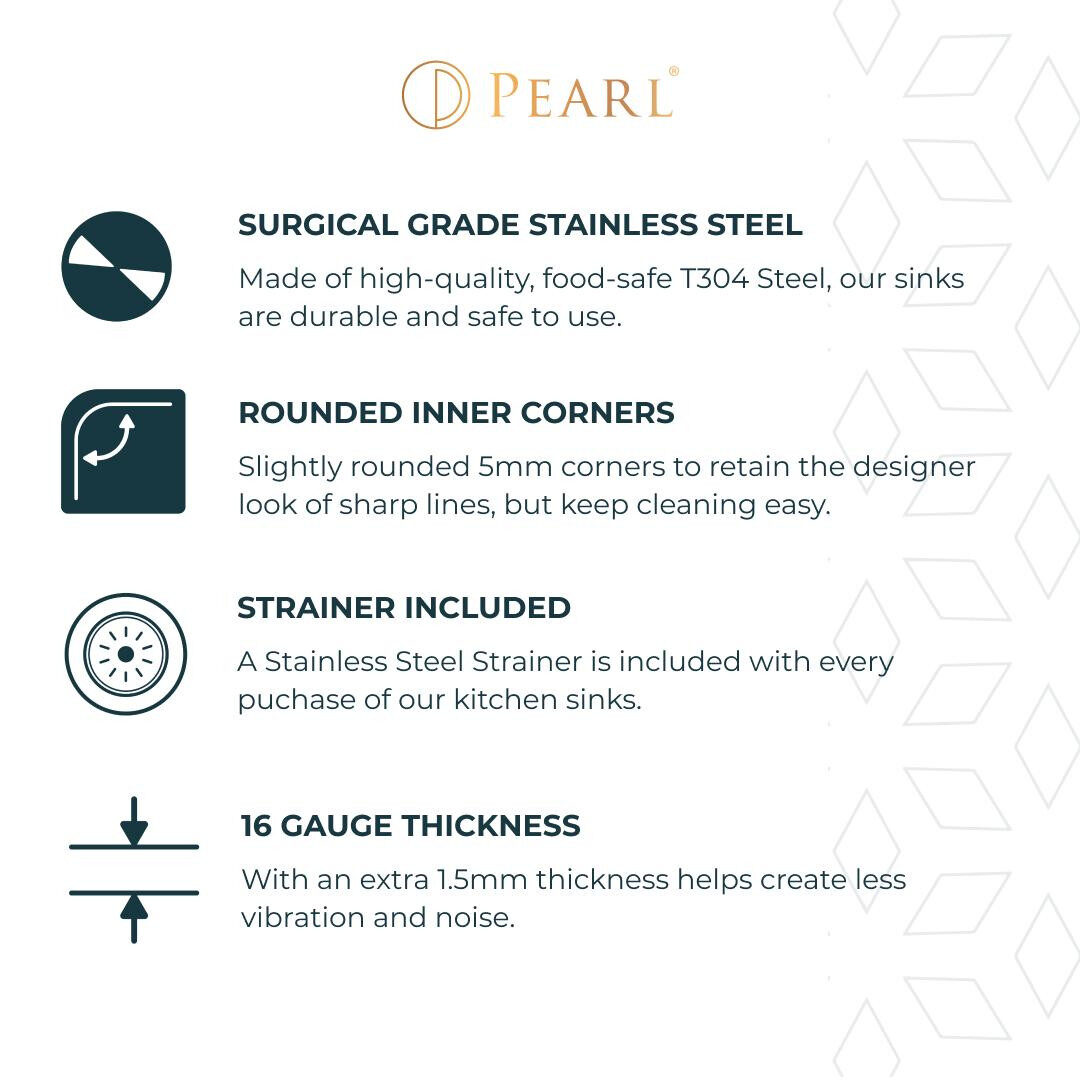 QILA W Stainless Kitchen Sink — Pearl