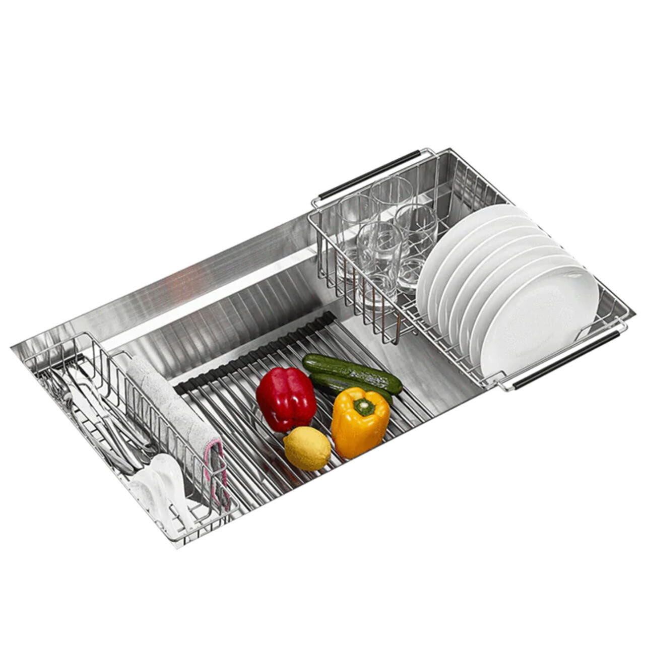 CUVI - PRO - 16 Gauge Single Bowl Stainless Steel Kitchen Sink System — Pearl