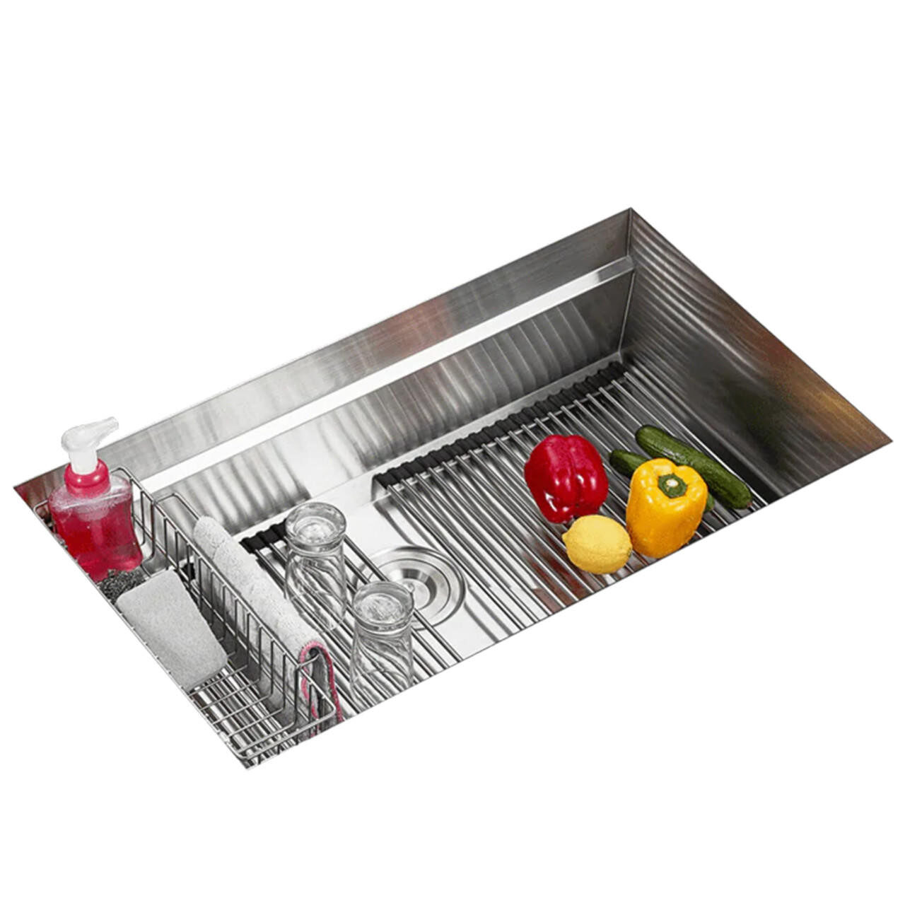 CUVI - PRO - 16 Gauge Single Bowl Stainless Steel Kitchen Sink System — Pearl