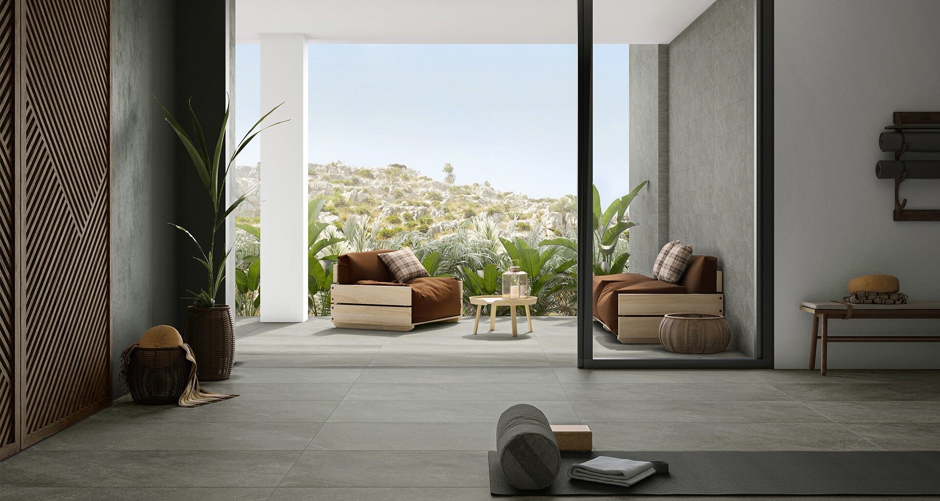 Buff 2"X2" Mosaic by Richmond — Tile flooring · Canadian Flooring & Renovations Vancouver
