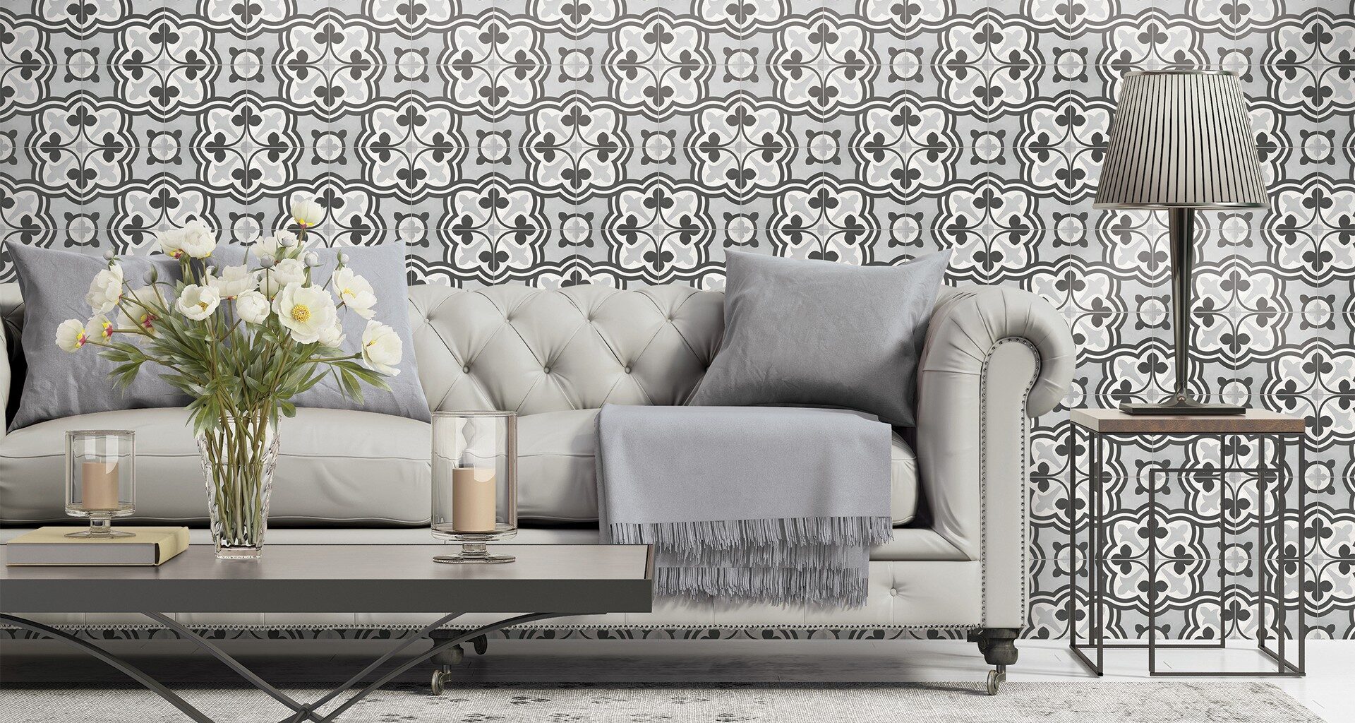 Ice 8x8 Baroque Deco by Richmond — Tile flooring · Canadian Flooring & Renovations Vancouver