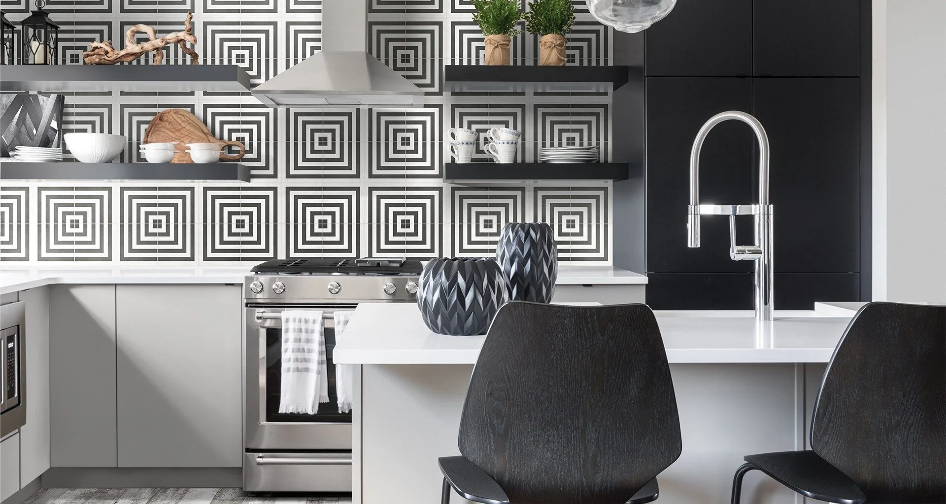 Ice 8x8 Compass Deco by Richmond — Tile flooring · Canadian Flooring & Renovations Vancouver