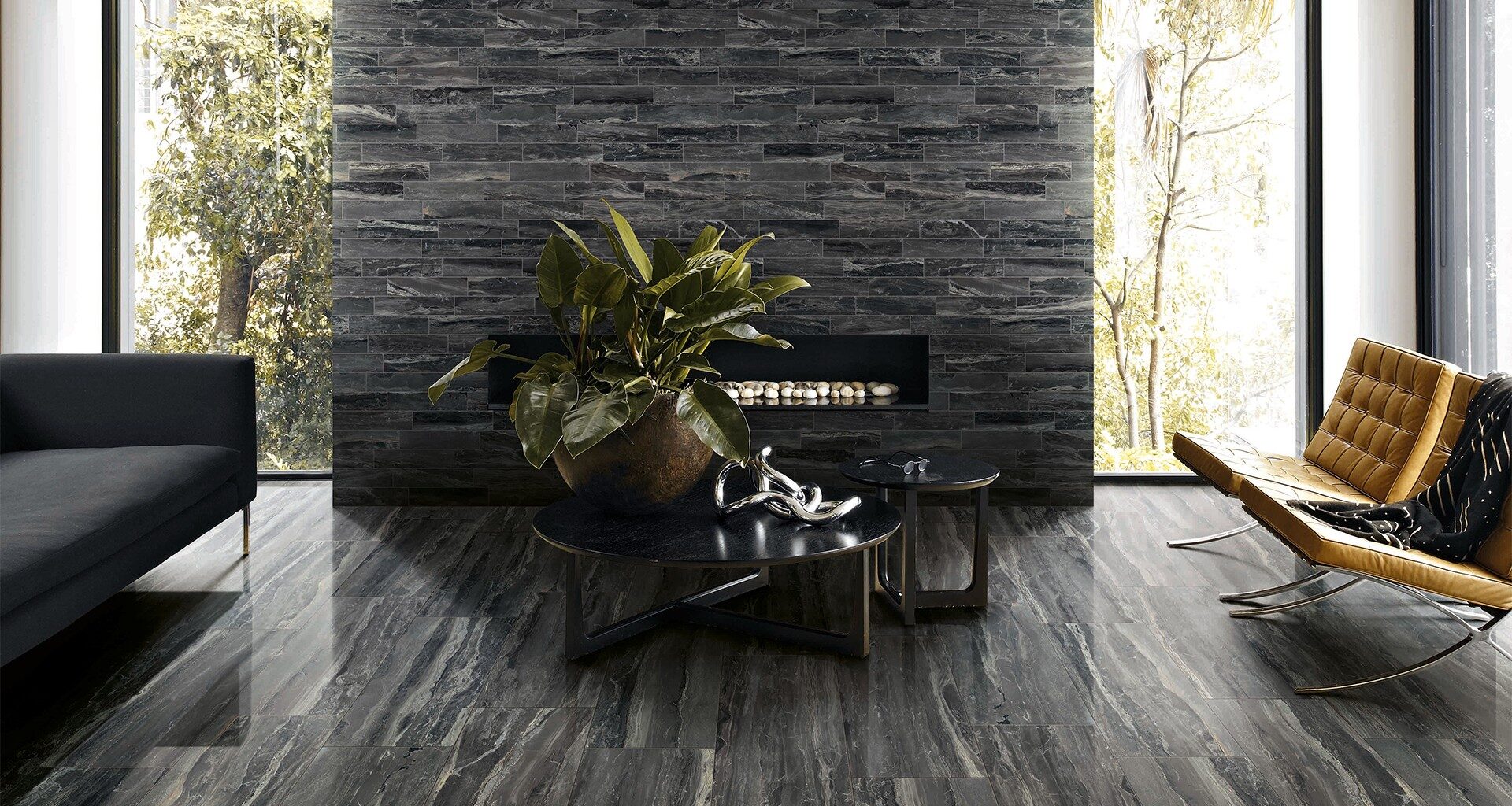 Noir 12x24 Polished Rectified by Richmond — Tile flooring · Canadian Flooring & Renovations Vancouver