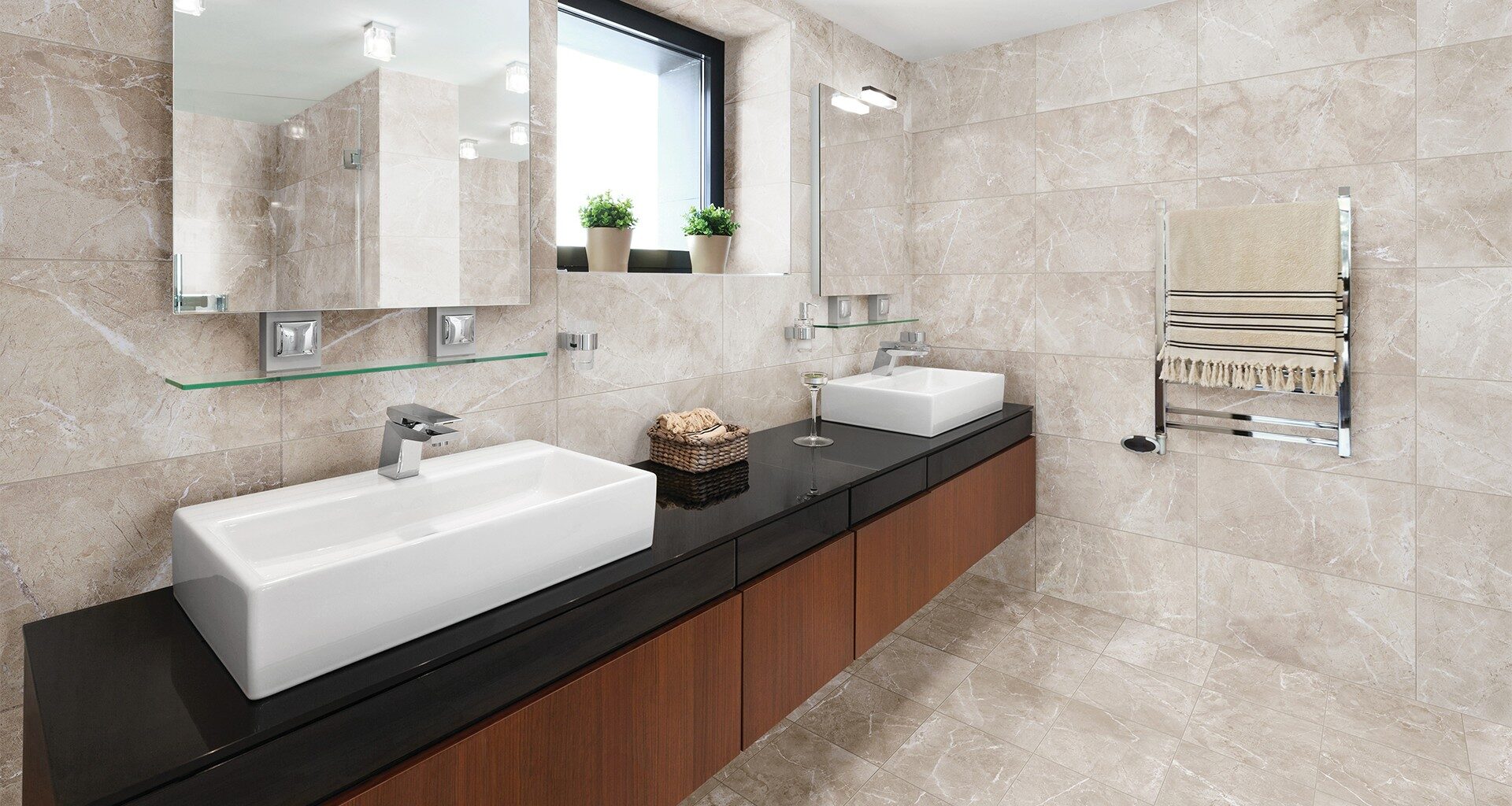 Sand 12x12 Mosiac by Richmond — Tile flooring · Canadian Flooring & Renovations Vancouver