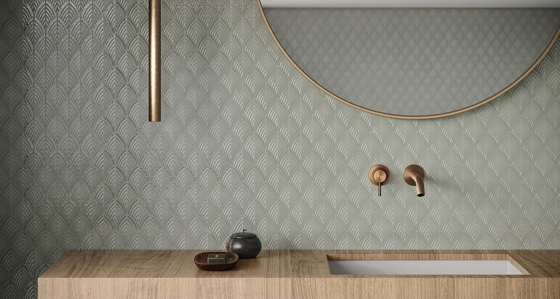 Soft Sage 10.5"x13" Scallop Glossy by Richmond — Tile flooring · Canadian Flooring & Renovations Vancouver